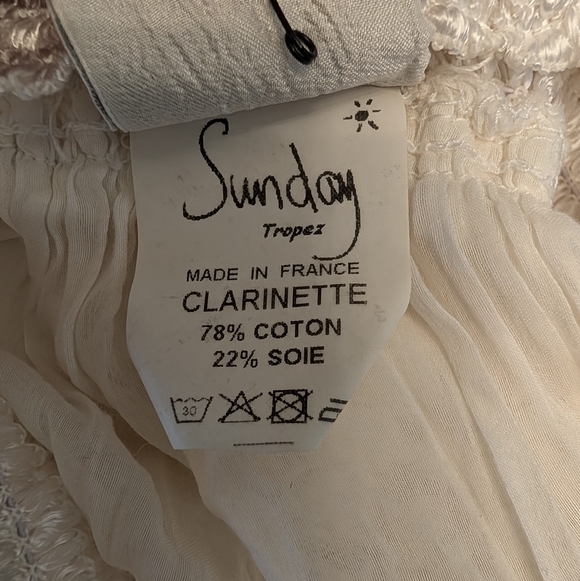 St. Tropez Cream Smocked Tiered Skirt with Embroidered Trim - Picture 10 of 10